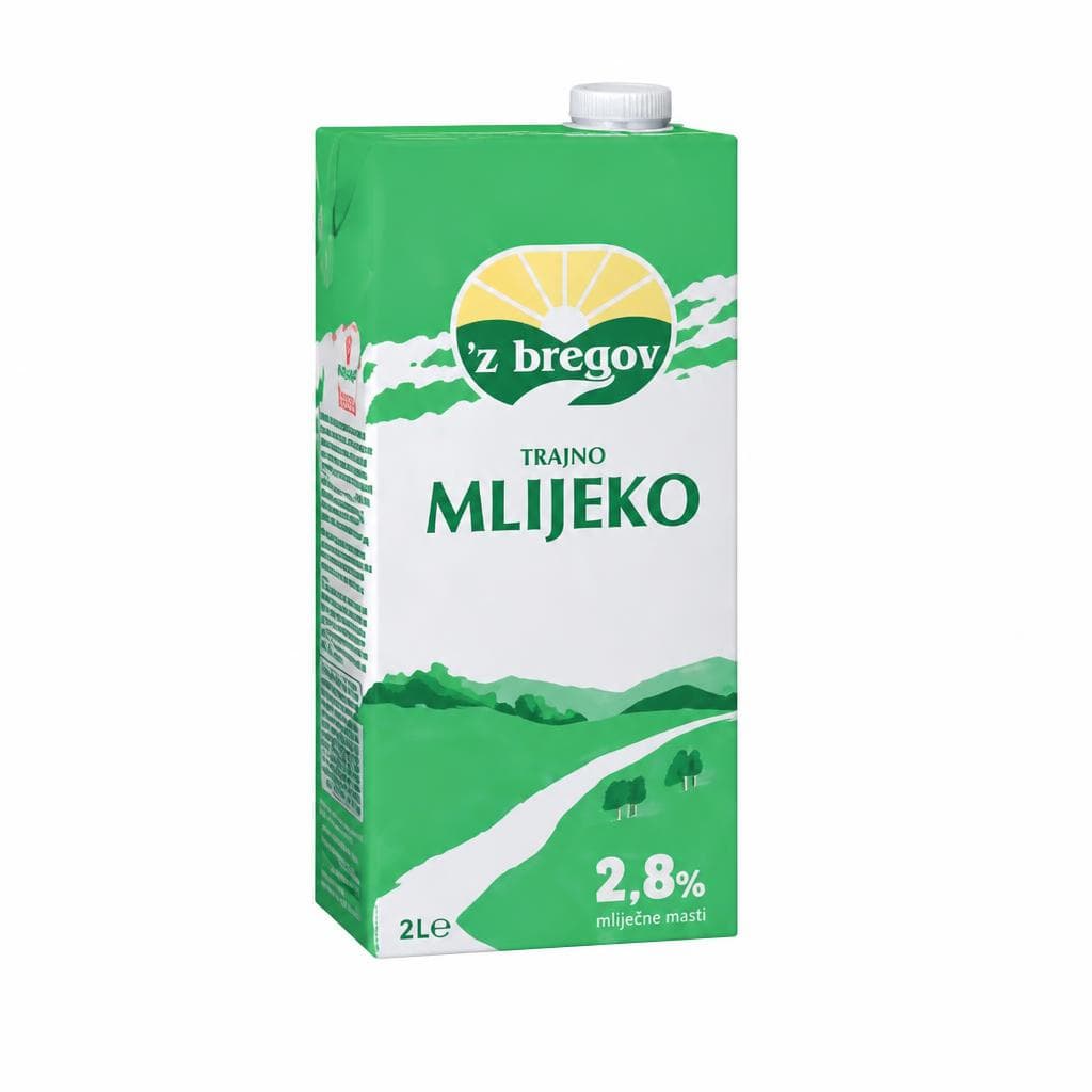 'Z bregov trajno mlijeko 2 L Akcija u trgovini Lidl