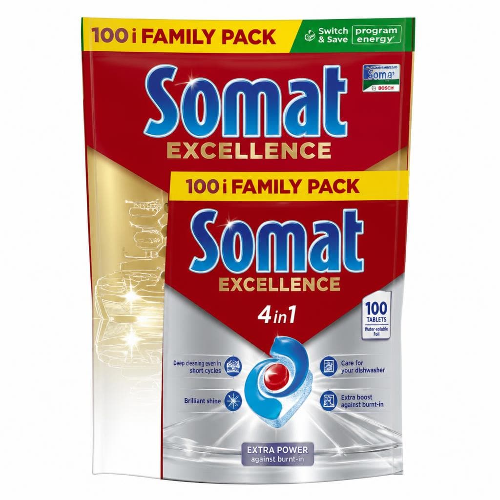 Somat Excellence tablete za strojno pranje posuđa 110/1, 100/1 Akcija u trgovini Konzum
