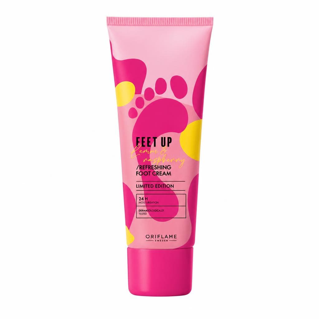Oriflame Feet Up osvježavajuća krema za stopala s limunom i malinom 75 ml Akcija u trgovini Oriflame
