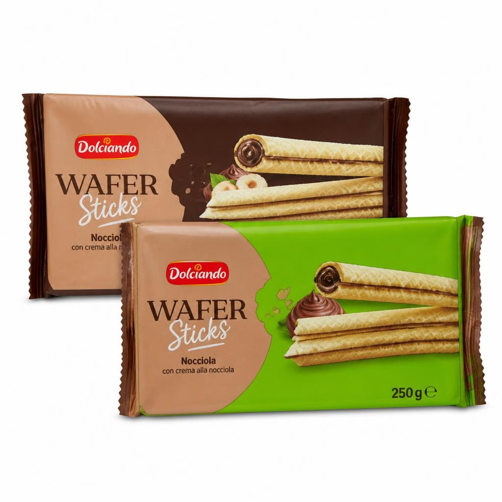 Dolciando vafel punjen lješnjak/kakao krema 250 g Akcija u trgovini Eurospin