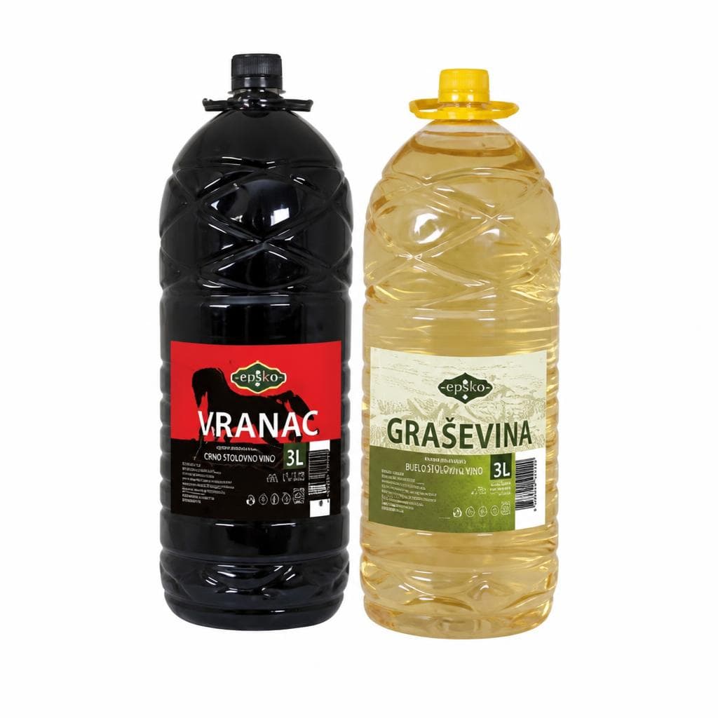 Epsko vino graševina, vranac 3 l Akcija u trgovini Djelo