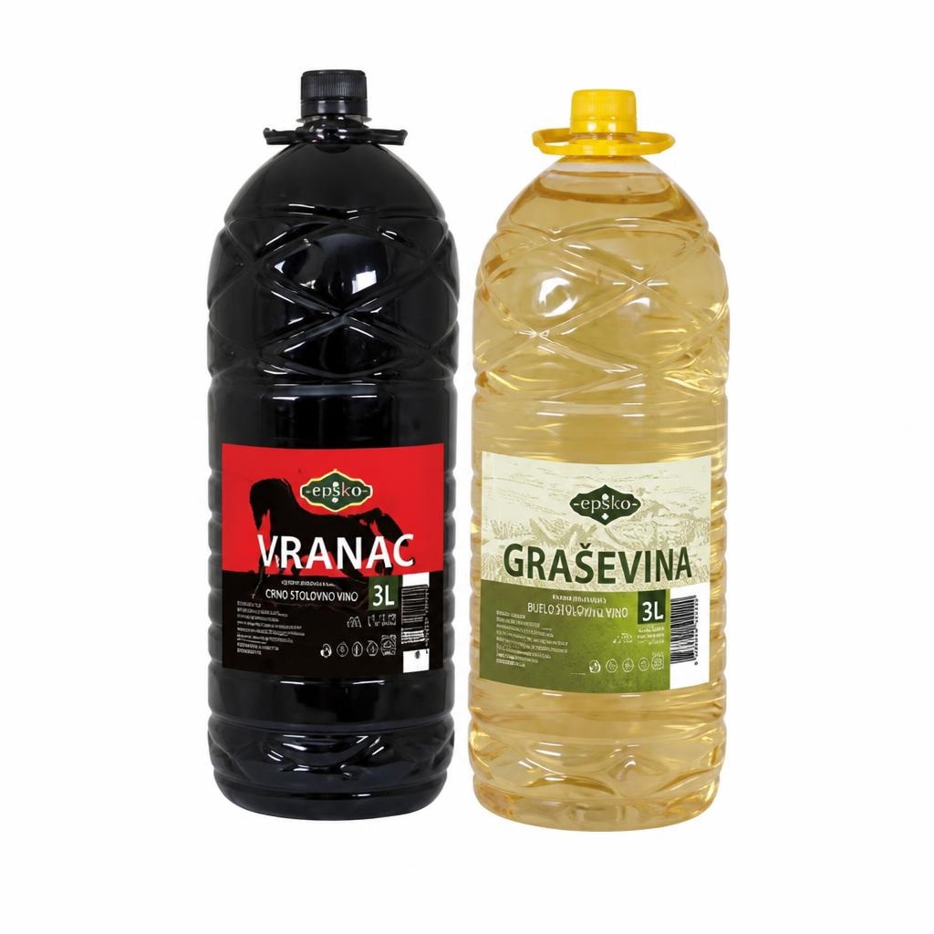 Epsko vino Graševina, Vranac 3 l Akcija u trgovini Djelo
