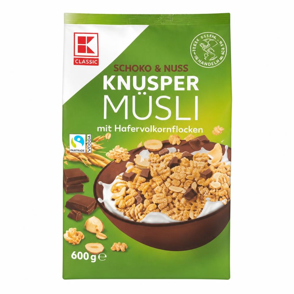 K Classic hrskavi musli čokolada i lješnjak 600 g Akcija u trgovini Kaufland