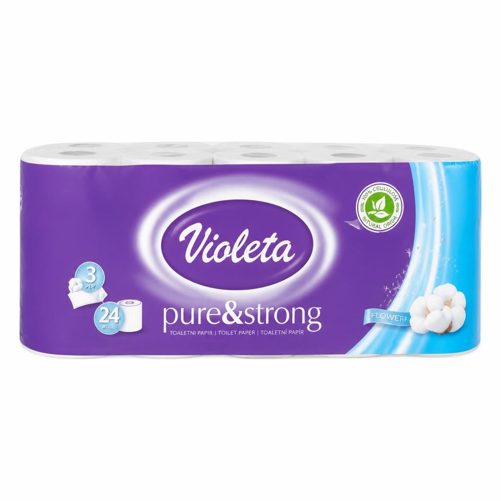 Toaletni papir Violeta Pure & Strong 3 sl., 24/1 - Akcija u trgovini Stanić Diskont