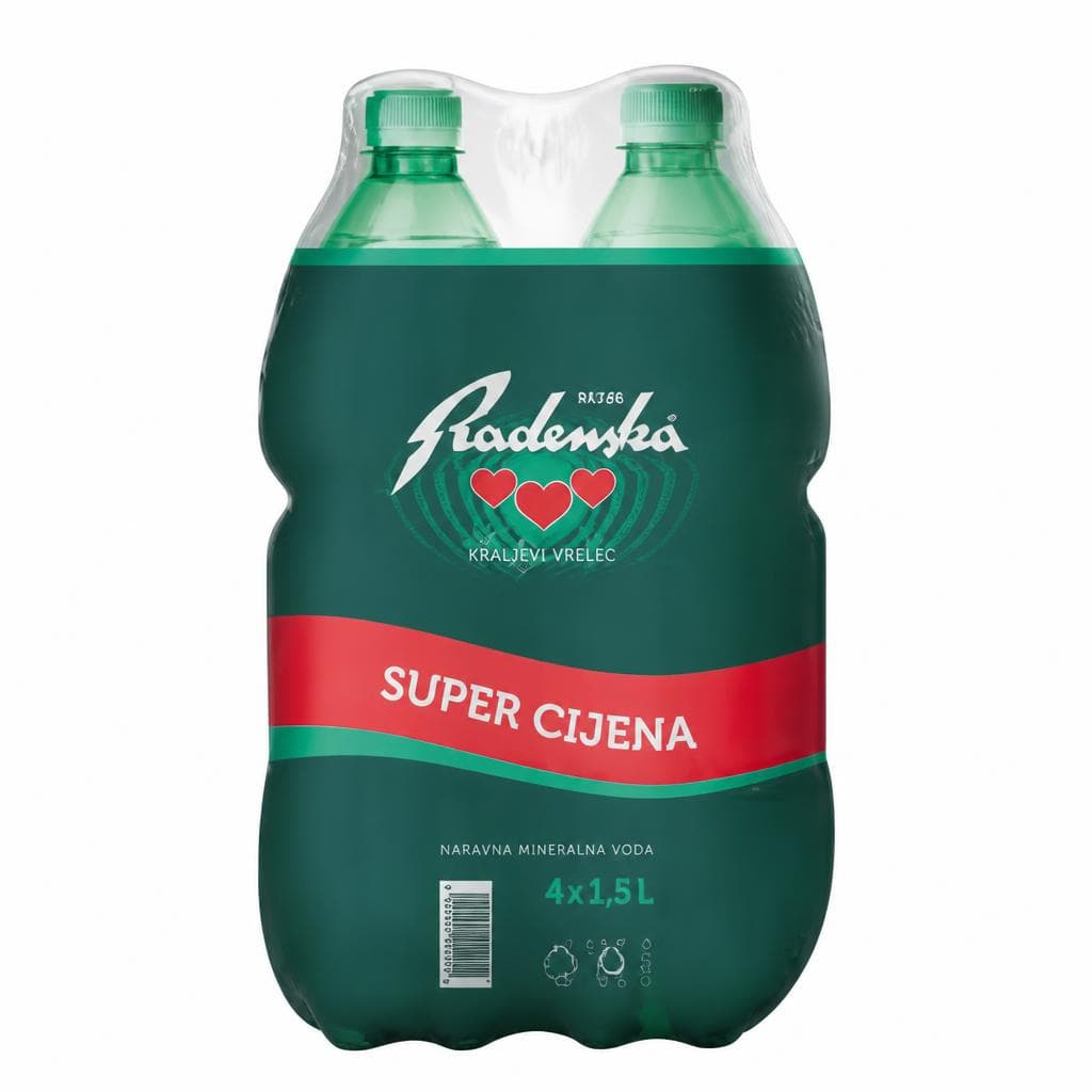 Prirodna mineralna gazirana voda Radenska 4x1.5 L Akcija u trgovini KTC
