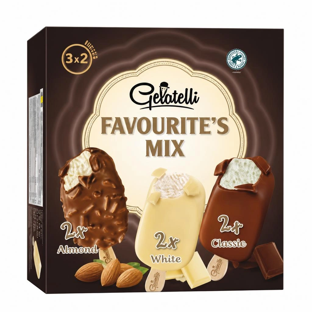 Gelatelli Mix sladoleda na štapiću 6 x 100 ml Akcija u trgovini Lidl