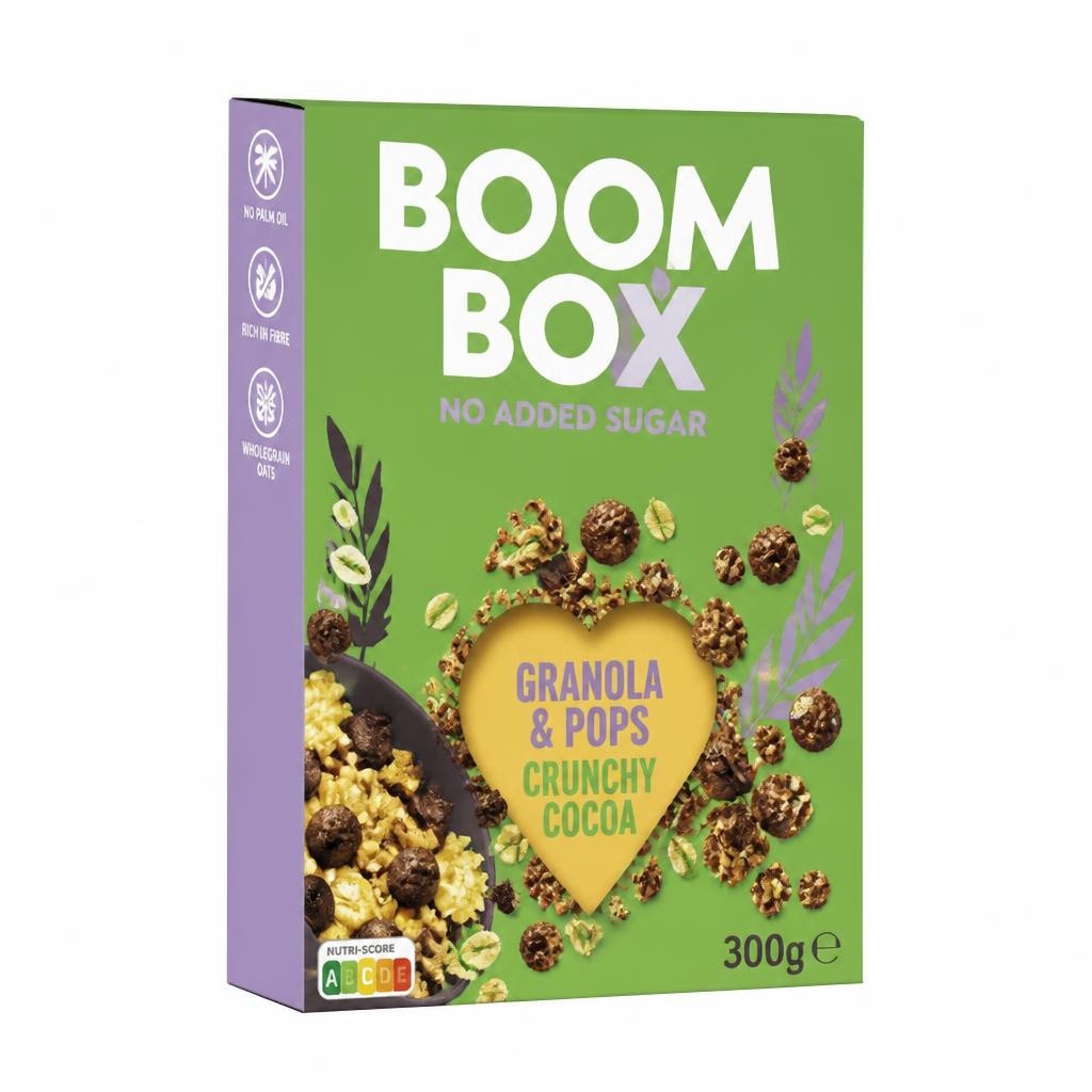 Boom Box Granola & Pops Crunchy Cocoa 300 g Akcija u trgovini Žabac