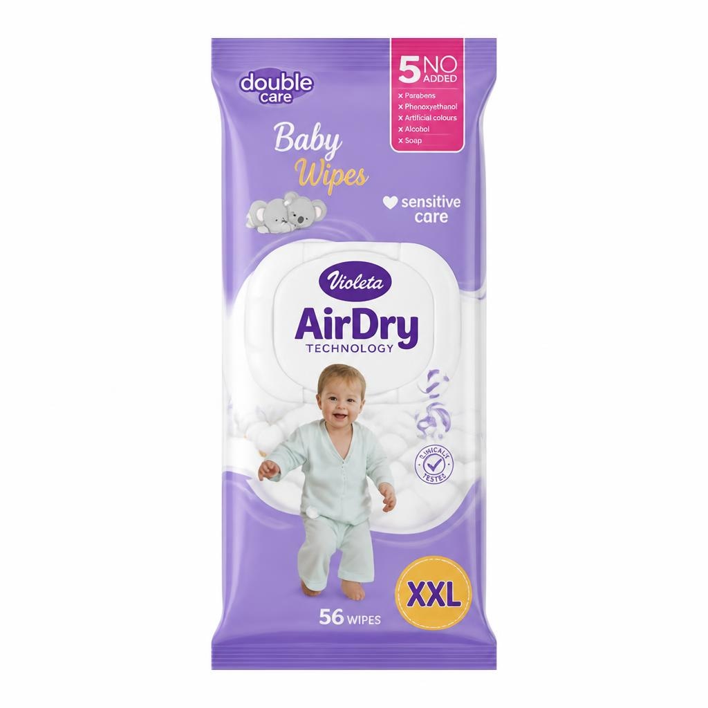 Violeta Baby vlažne maramice XXL 5 x 51 listić Akcija u trgovini Lidl