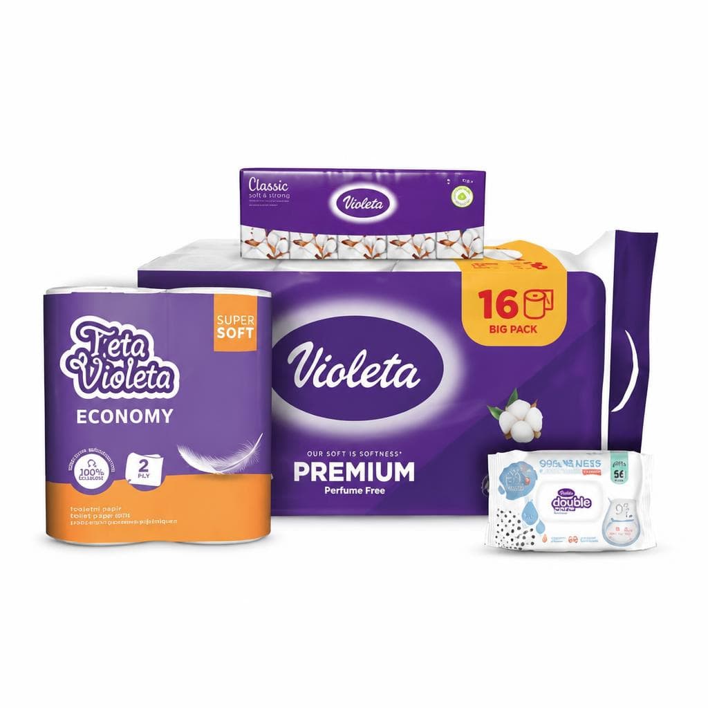 Violeta papirna konfekcija Akcija u trgovini Bipa