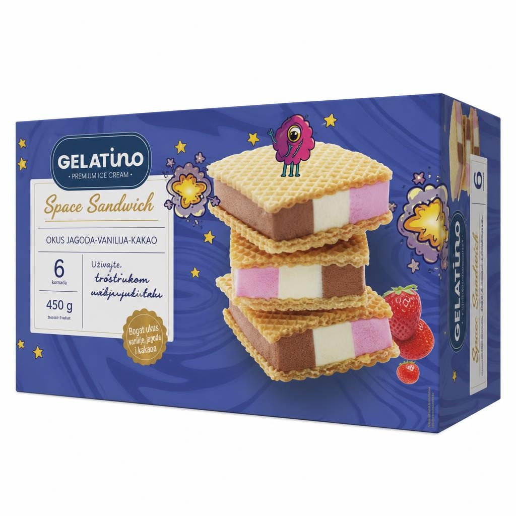 Gelatino Sandwich sladoled 6x 160 ml Akcija u trgovini Plodine