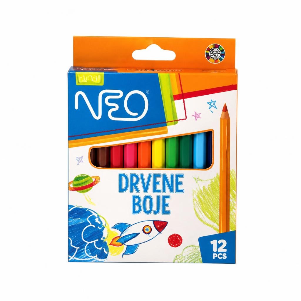 Neo drvene boje 12 komada Akcija u trgovini Plodine