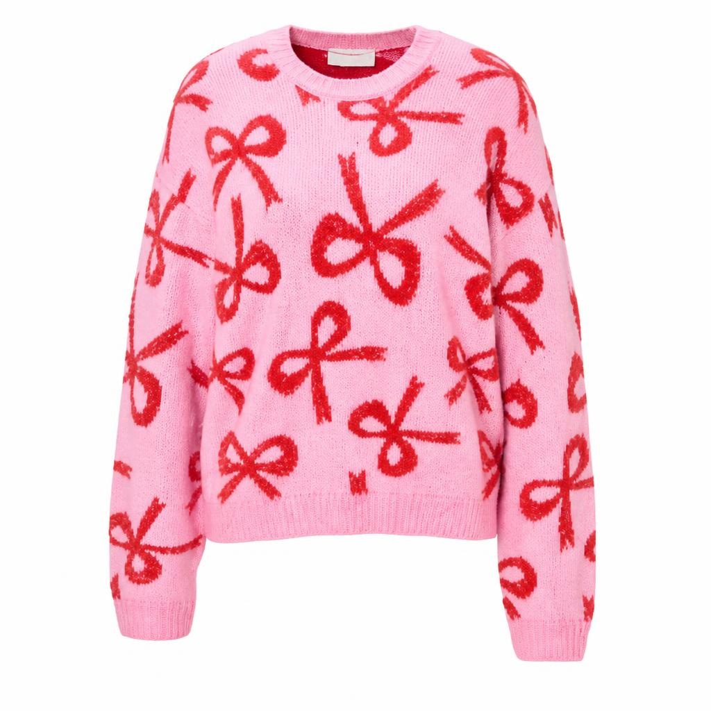 Ženski pleteni pulover sa svjetlucavim mašnama S-XL Akcija u trgovini Kik