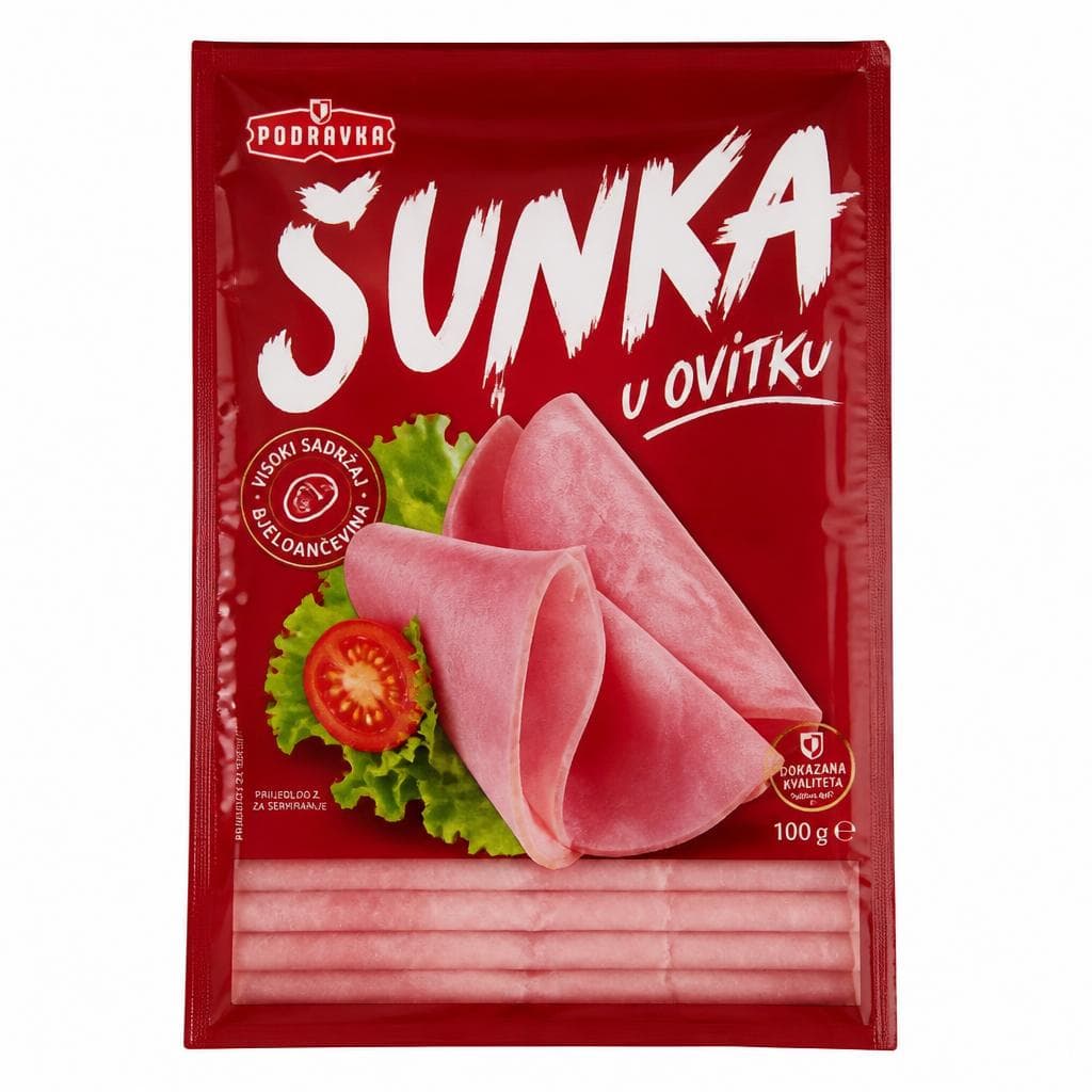 Podravka Šunka u ovitku 100 g Akcija u trgovini Ribola