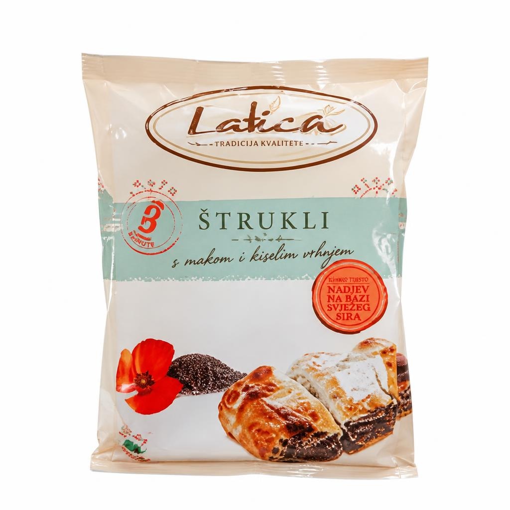 Štruklji s makom i kiselim vrhnjem Latica 600 g - Akcija u trgovini Spar