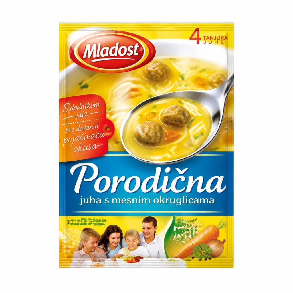 Mladost Obiteljska juha s mesnim okruglicama 65 g Akcija u trgovini Pivac