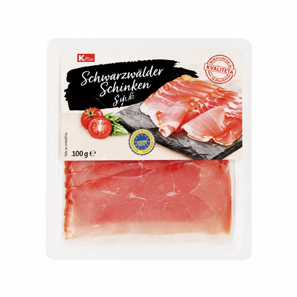 K Plus Schwarzwald šunka 100g - Akcija u trgovini Konzum