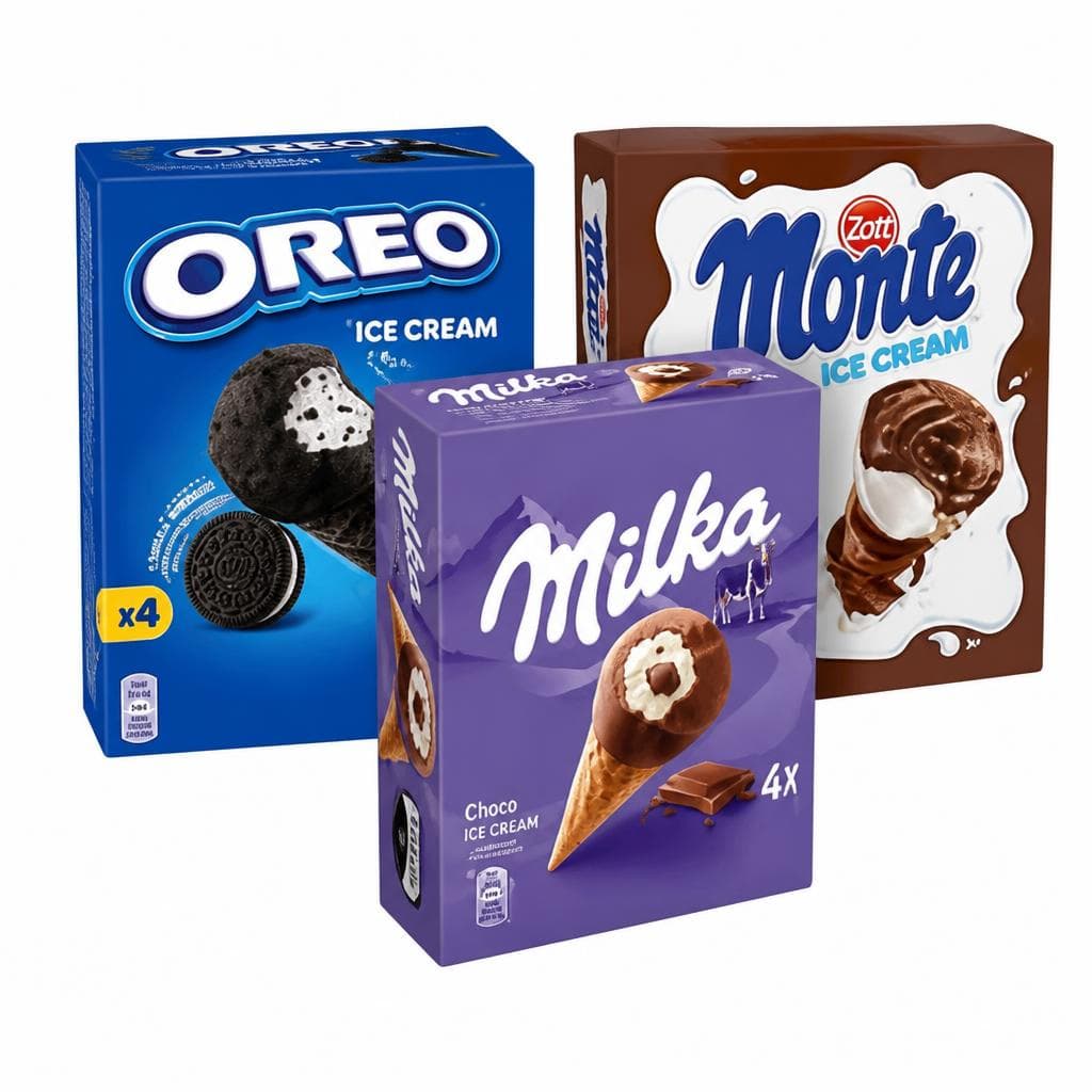 Oreo, Milka, Monte sladoled u kornetu Akcija u trgovini Ribola