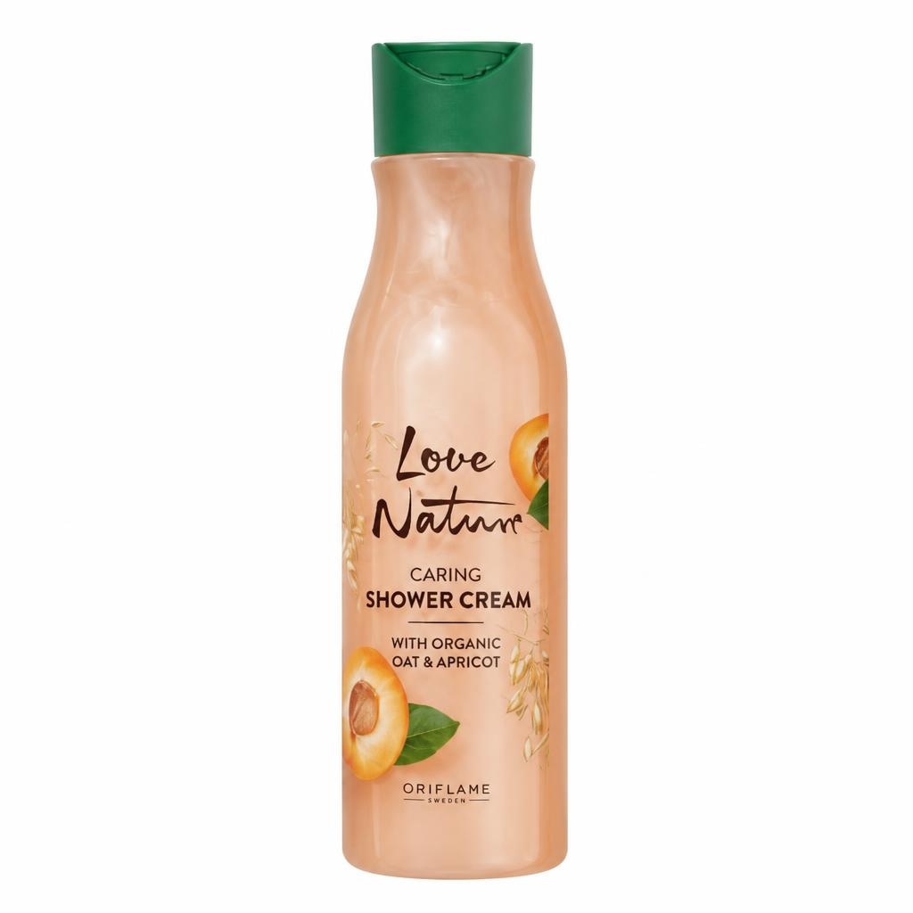 Love Nature njegujuća krema za tuširanje s organskom zobi i marelicom 250 ml Akcija u trgovini Oriflame