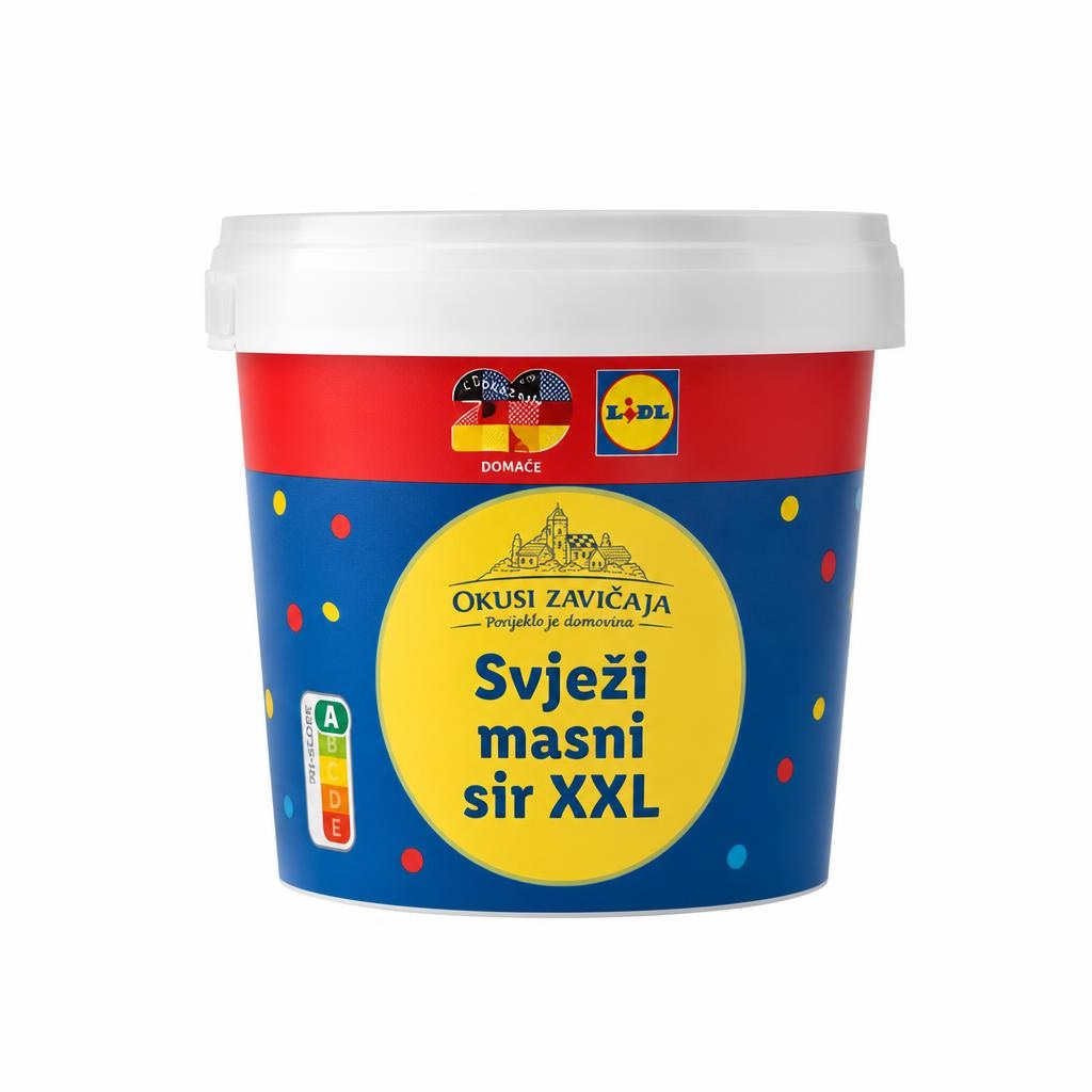OKUSI ZAVIČAJA Svježi masni sir XXL 1 kg - Akcija u trgovini Lidl