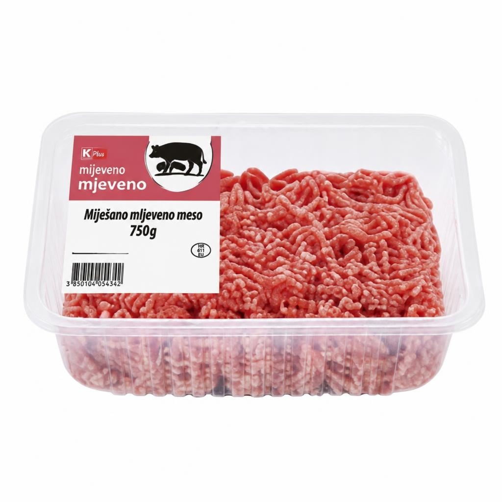 K Plus miješano mljeveno meso 750 g Akcija u trgovini Konzum