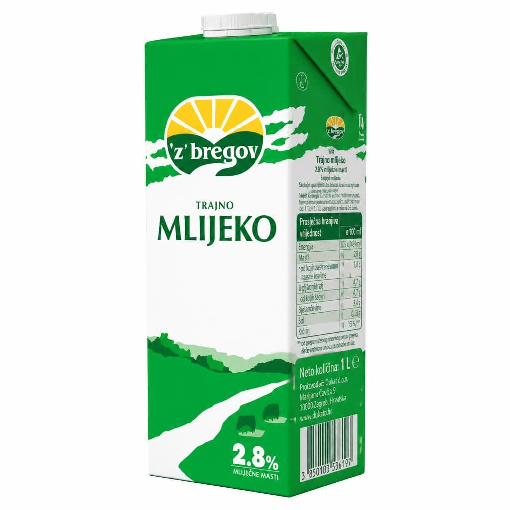 'z bregov Mlijeko Trajno 1 l Akcija u trgovini Studenac