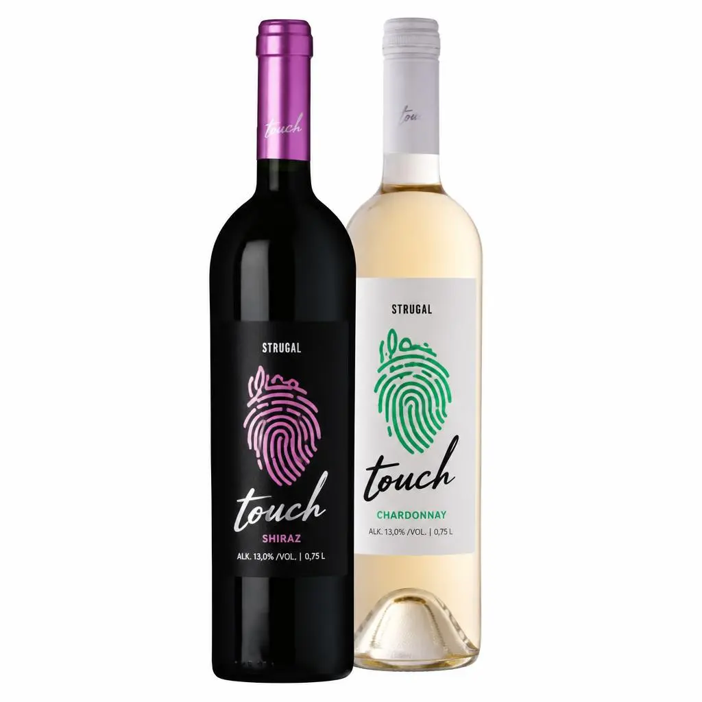 Shiraz ili Chardonnay, Touch vino crno ili bijelo 0,75 L Akcija u trgovini Tommy