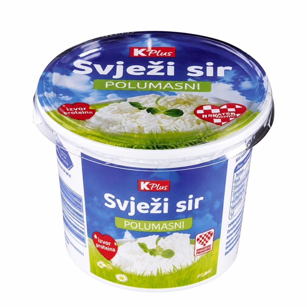 K Plus Svježi sir polumasni 500g - Akcija u trgovini Konzum