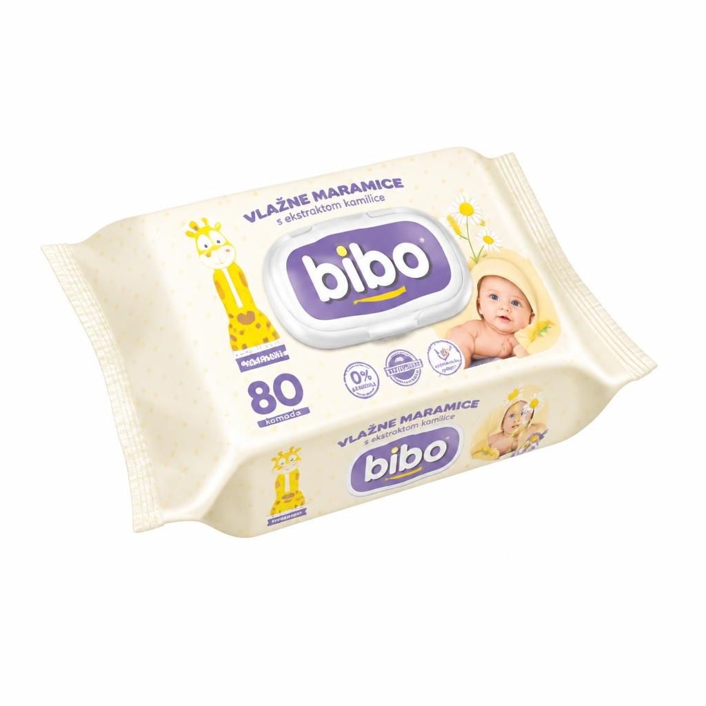 Bibo Vlažne maramice s ekstraktom kamilice 80 kom Akcija u trgovini Pivac
