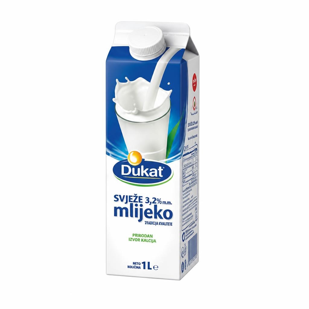 Dukat svježe mlijeko 3,2% m.m. 1 l Akcija u trgovini Djelo