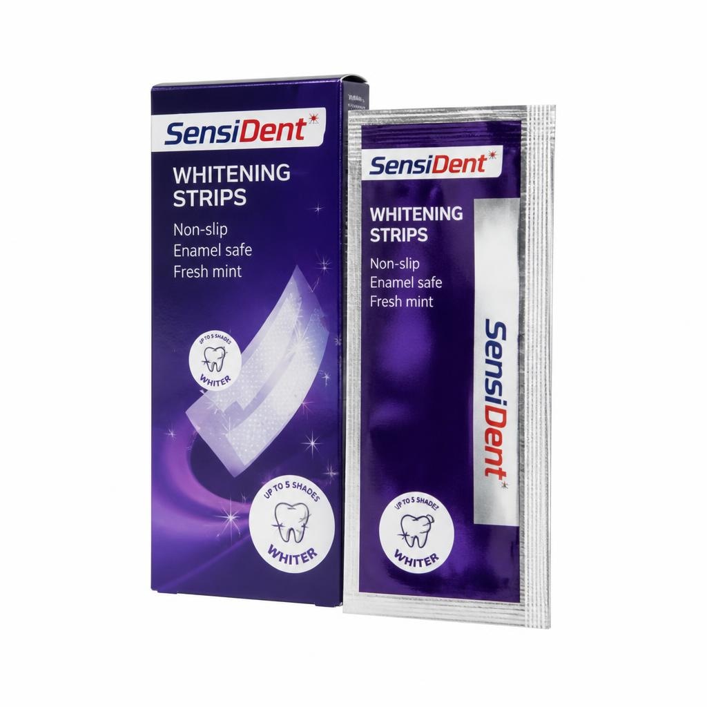 SensiDent Whitening Stripes 14 kom ili Gel 2x2 ml - Akcija u trgovini Mueller