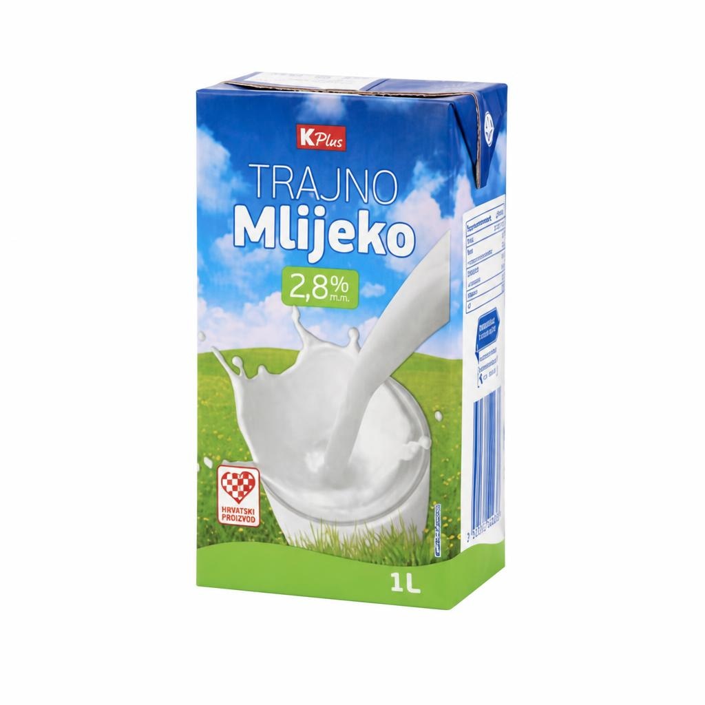 K Plus Trajno Mlijeko 1L - Akcija u trgovini Konzum