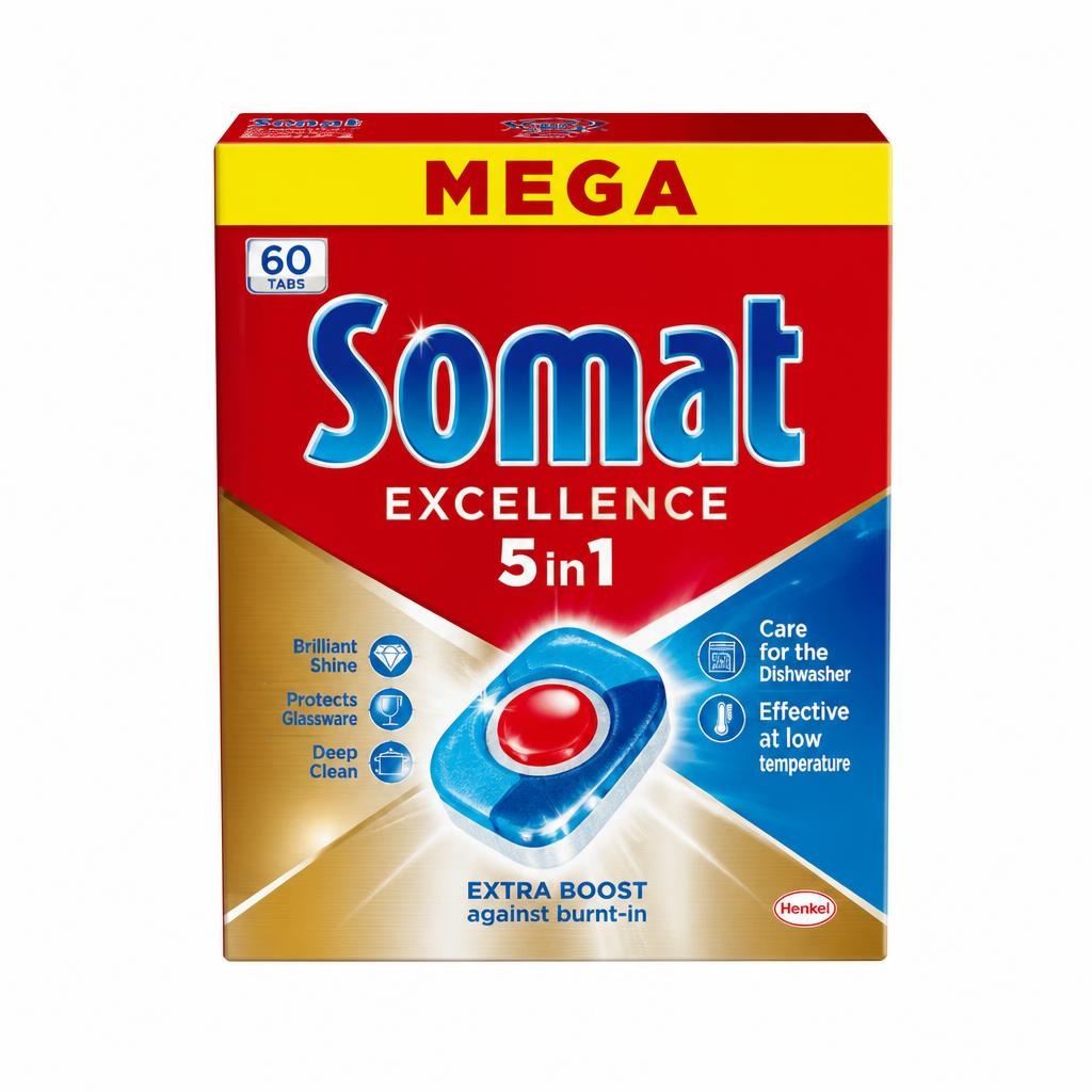 Somat tablete za strojno pranje posuđa ili gel tablete Excellence 5in1, 42/1; tablete Excellence 4in1 50/1; gel 1,08 L - Akcija u trgovini Spar