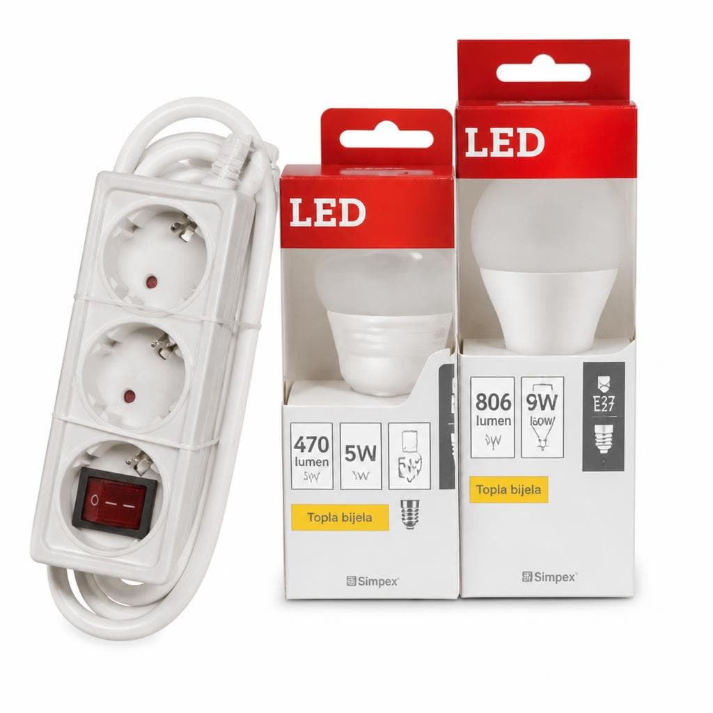 LED žarulje i produžni kabeli Simpex Akcija u trgovini Interspar