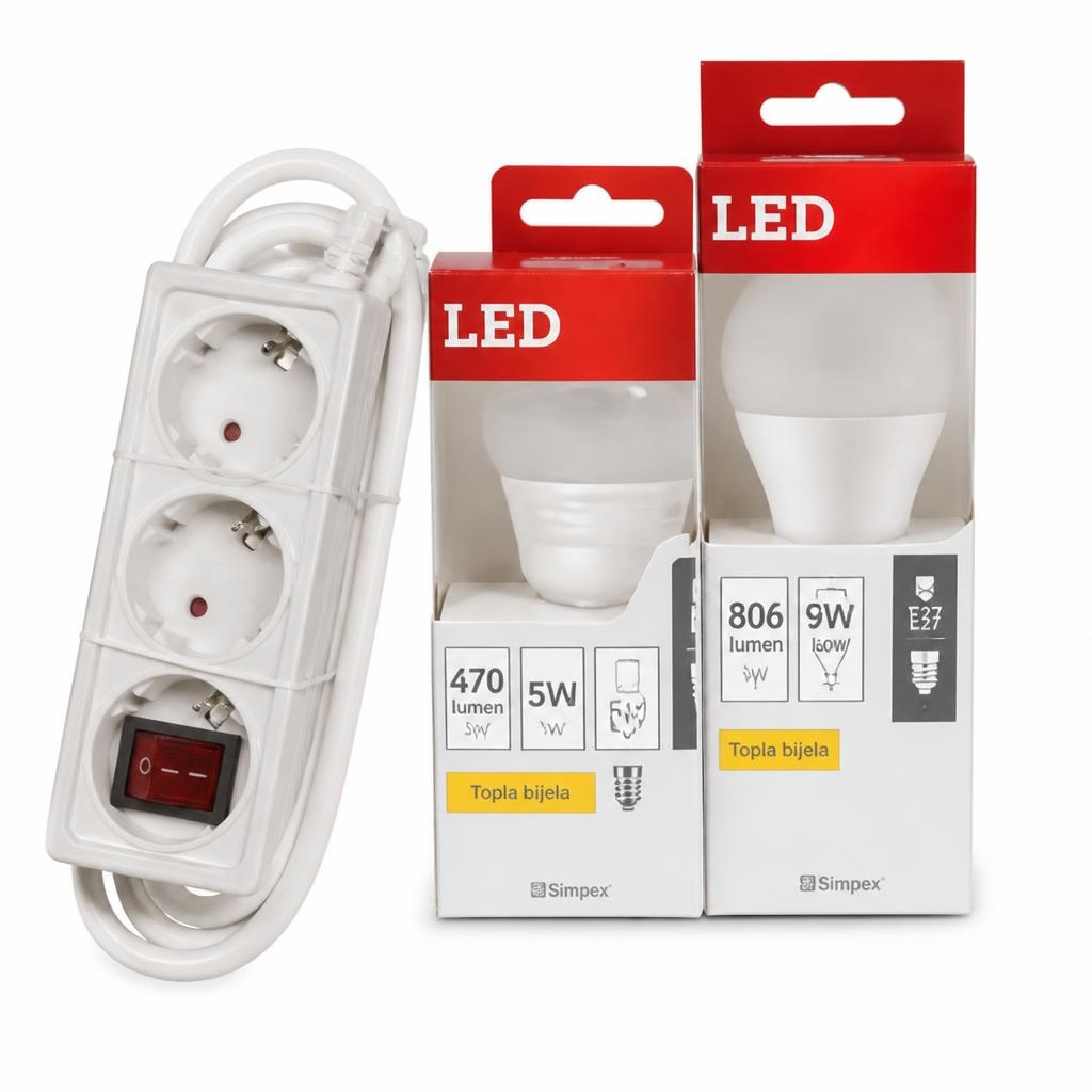 LED žarulje i produžni kabeli Simpex Akcija u trgovini Interspar