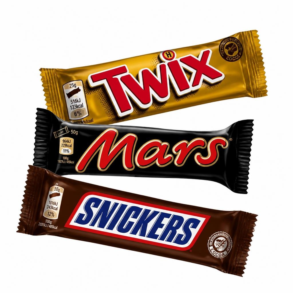 Snickers, Twix, Mars deserti 50-51 g Akcija u trgovini Ribola