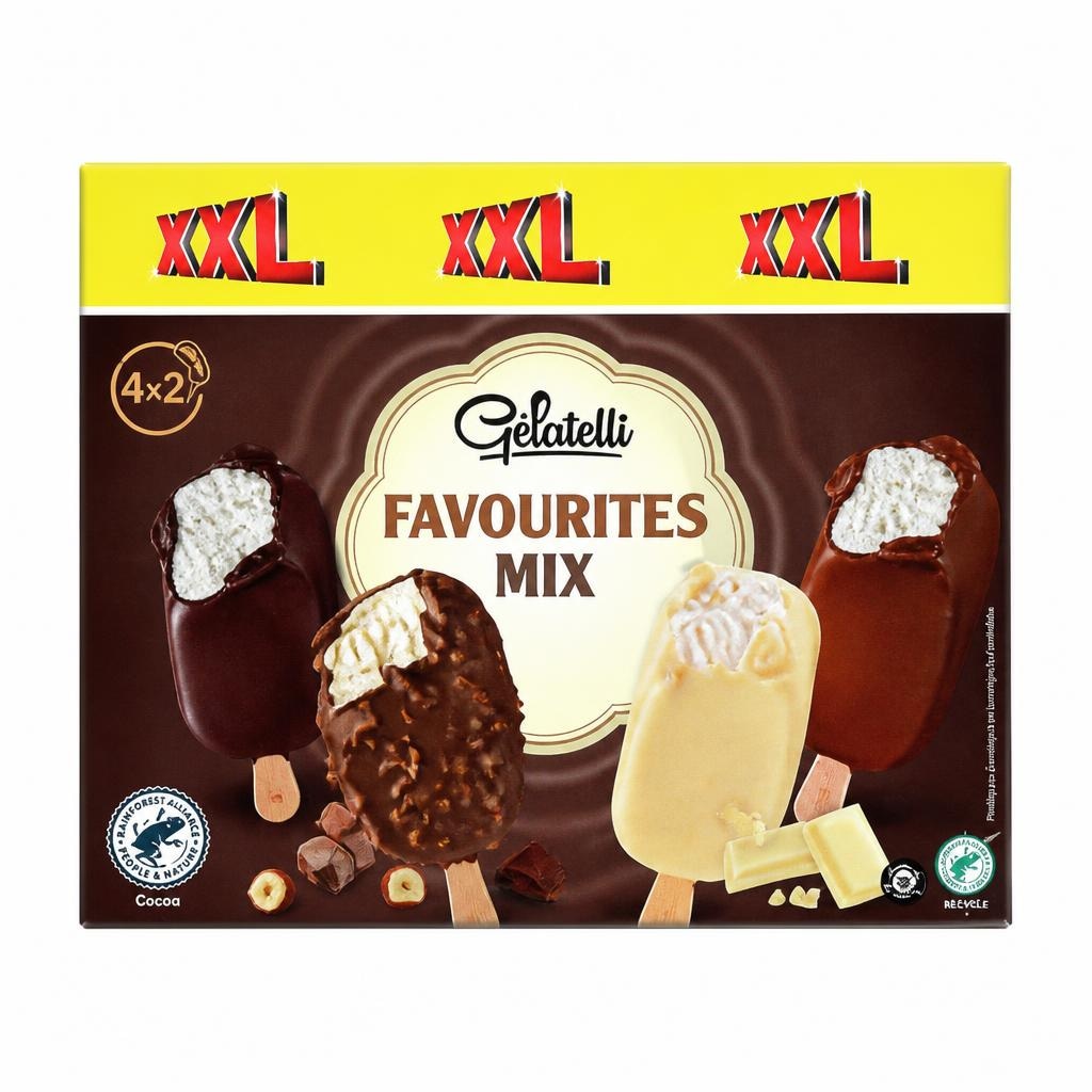 Gelatelli Maxi miks sladoleda XXL 8 x 120 ml Akcija u trgovini Lidl