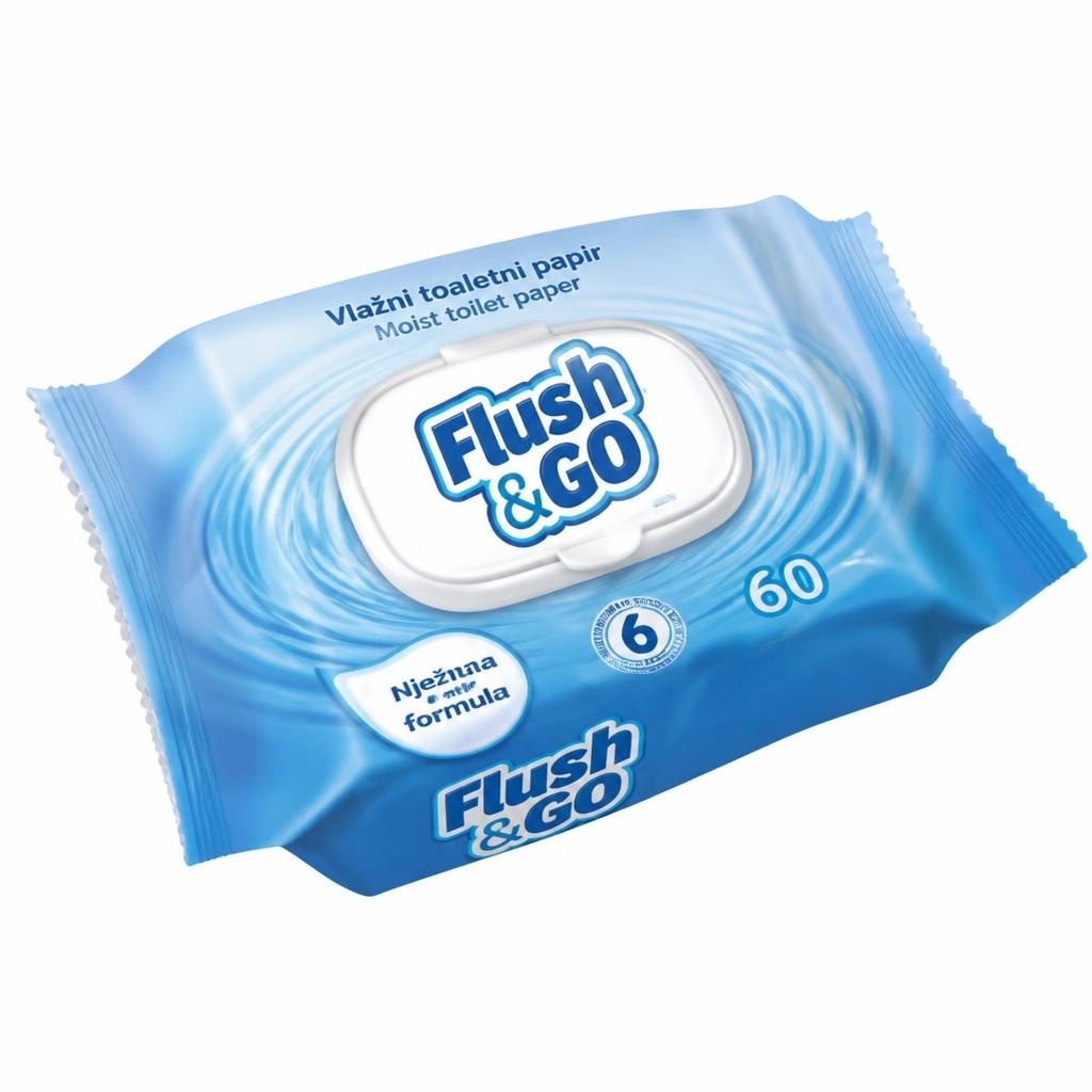 Flush & Go vlažni toaletni papir 60 kom Akcija u trgovini Eurospin