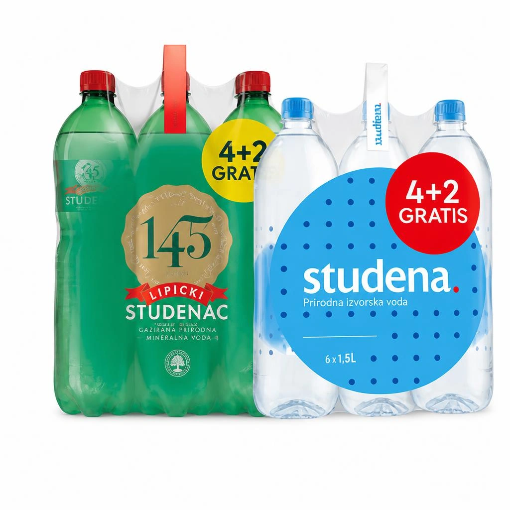 Prirodna izvorska negazirana voda Studena ili mineralna gazirana voda Studenac 1,5 l Studena / Studenac Akcija u trgovini KTC