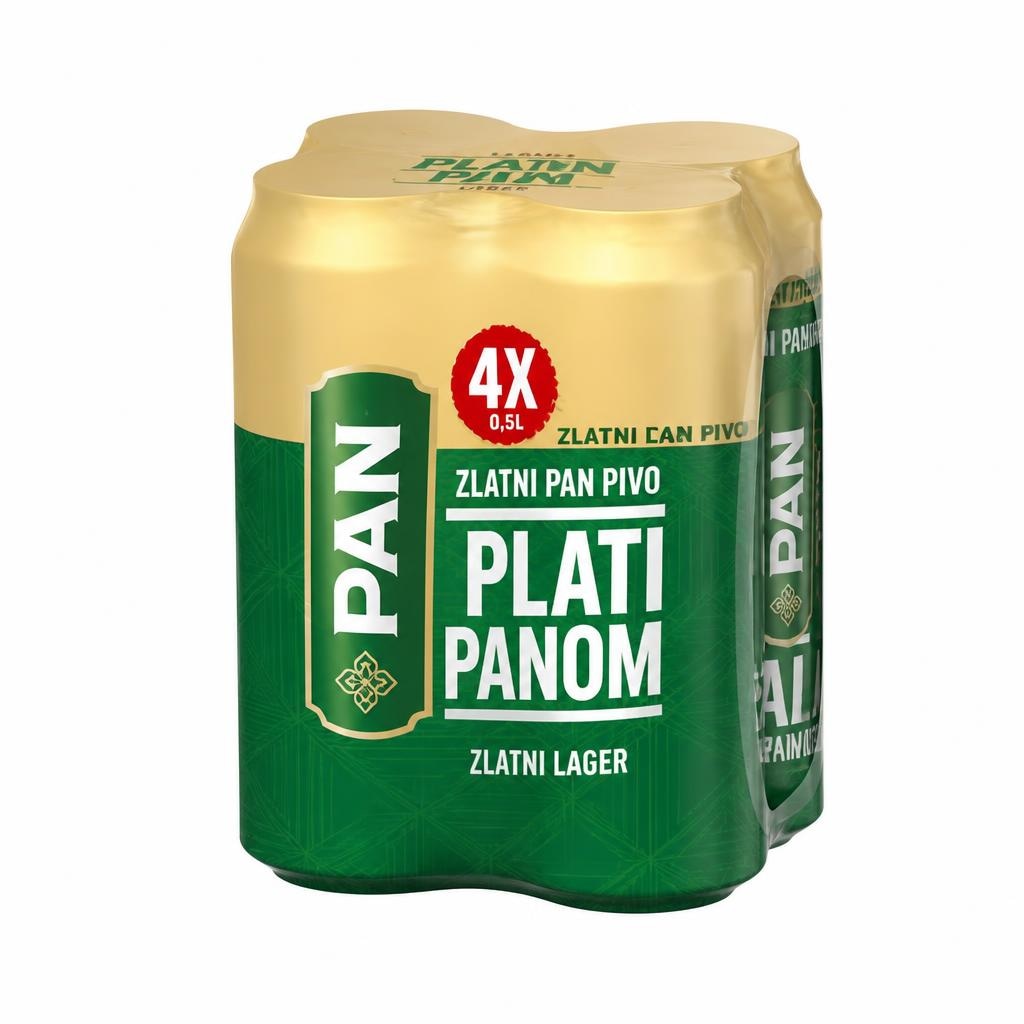 Pan pivo zlatni, lager 4x0,5 l Akcija u trgovini Studenac