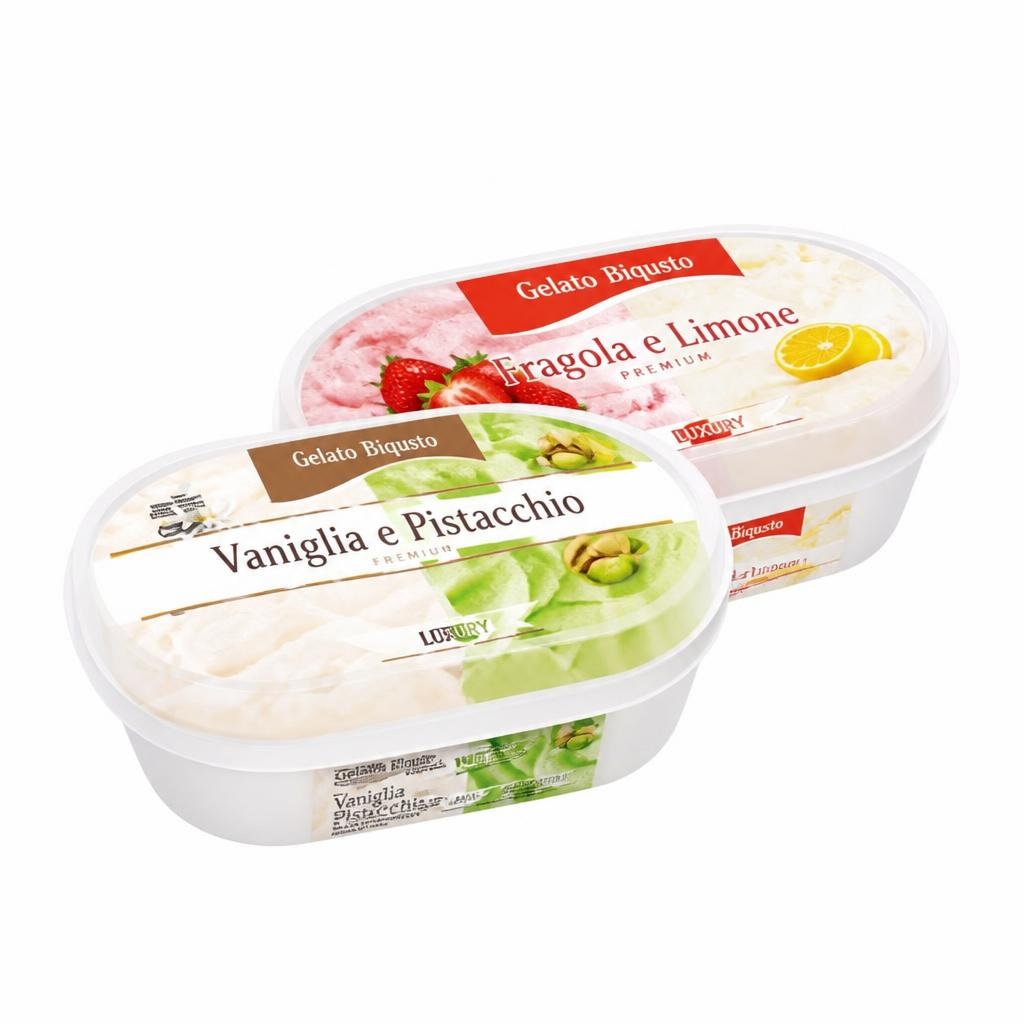Gelato Biqusto sladoled pistacija i vanilija/jagoda i limun 500 g Akcija u trgovini Eurospin