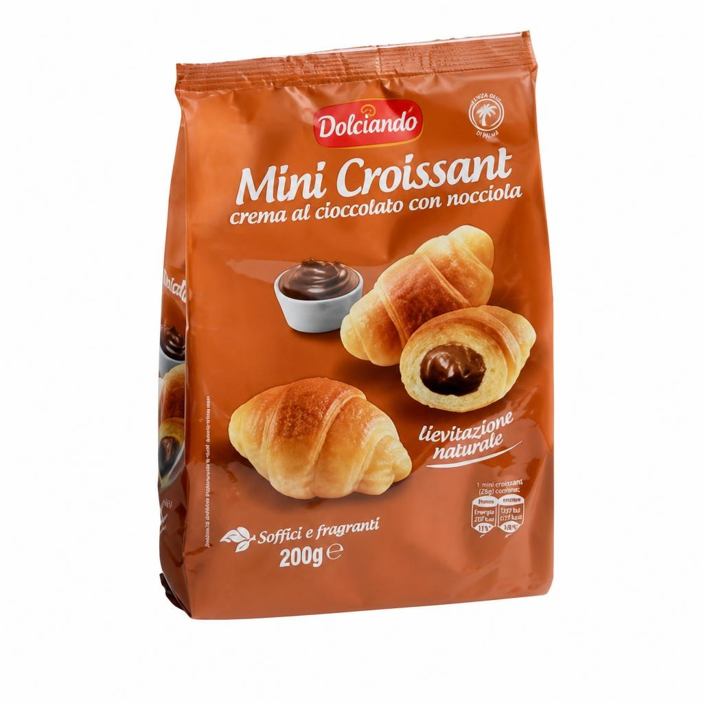 Mini croissant čokolada/lješnjak Dolciando 200 g Akcija u trgovini Eurospin
