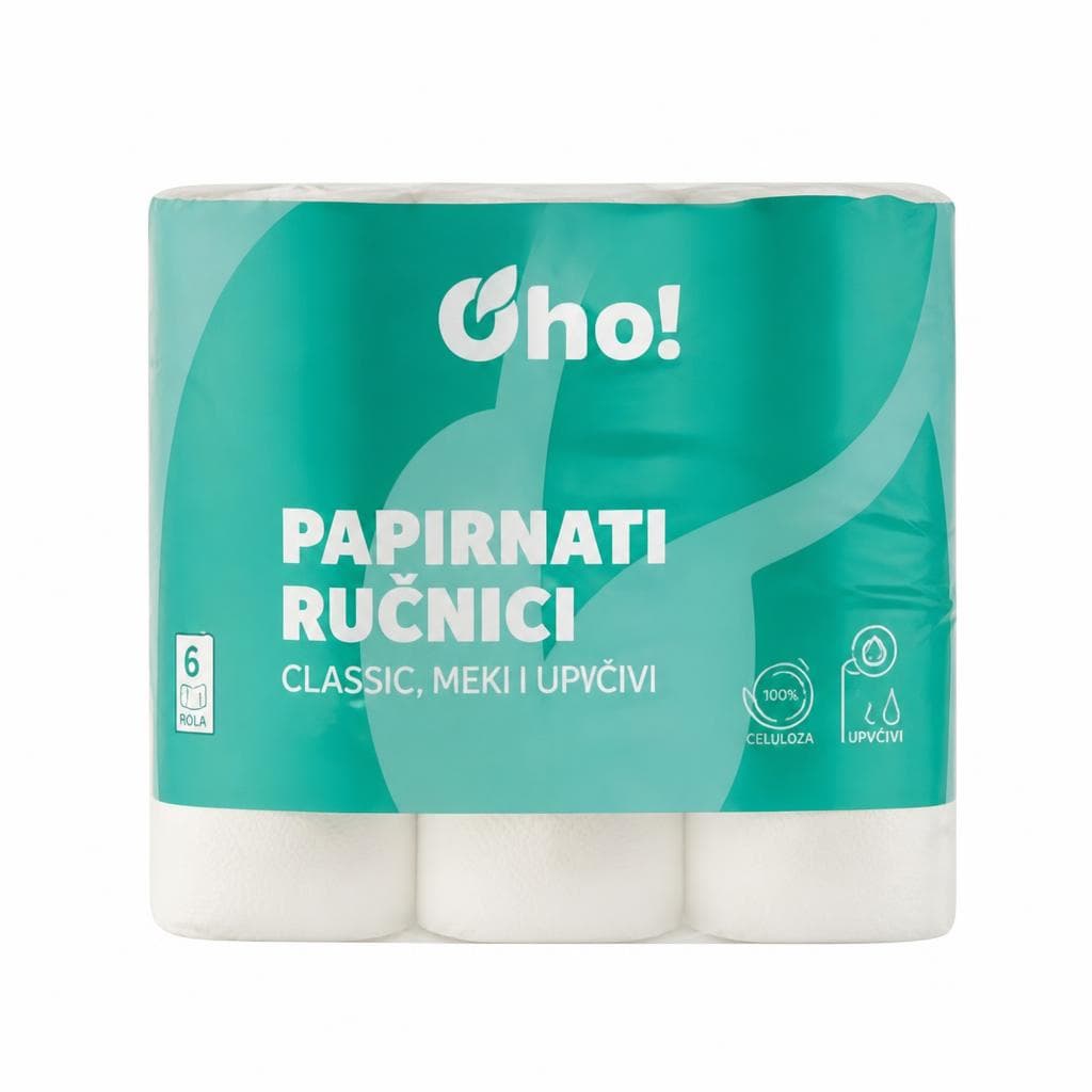 Oho! Papirnati ručnici 6 rola Akcija u trgovini Plodine