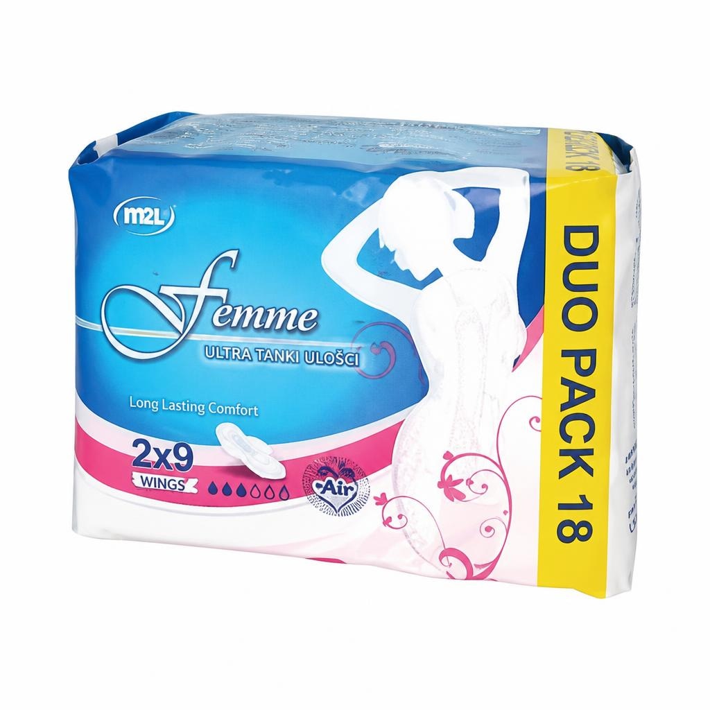 Femme Ulošci higijenski super ultra wings duopack 1 pak, 18 kom - Akcija u trgovini NTL