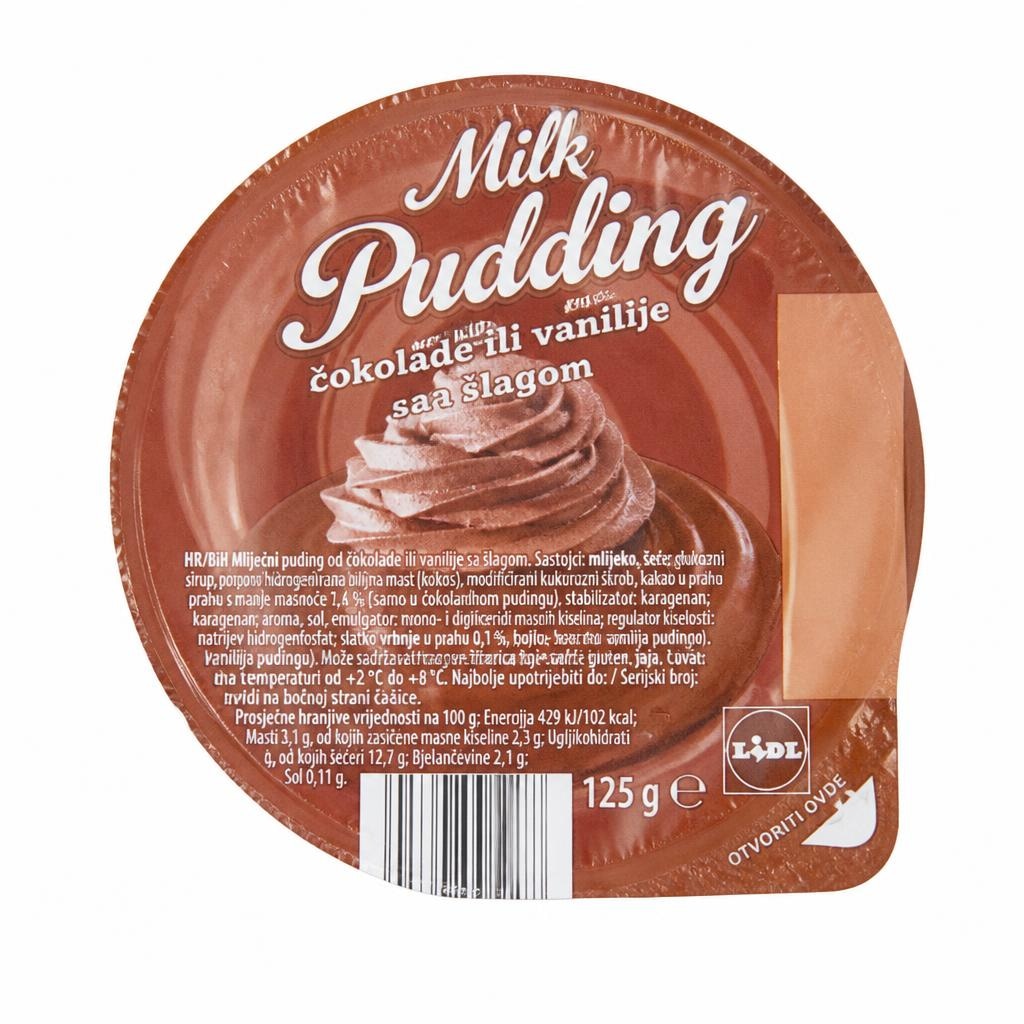 Milk Pudding puding od čokolade ili vanilije sa šlagom 175 g Akcija u trgovini Lidl