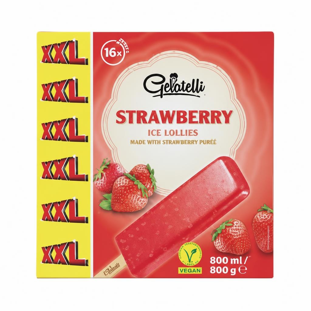 GELATELLI Sladoled od jagode XXL 16 x 50 ml - Akcija u trgovini Lidl