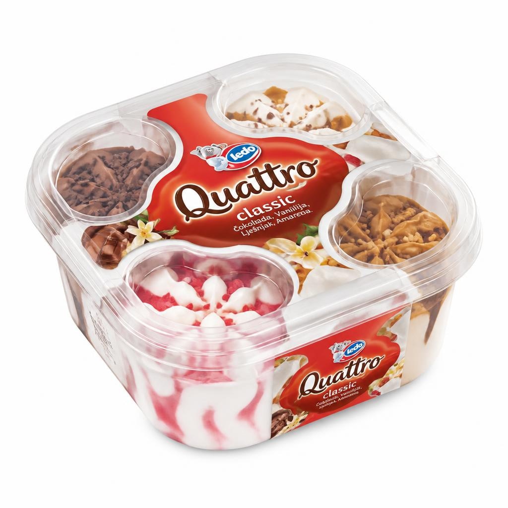 Ledo sladoled Quattro 1500 ml Akcija u trgovini Trgovina Krk