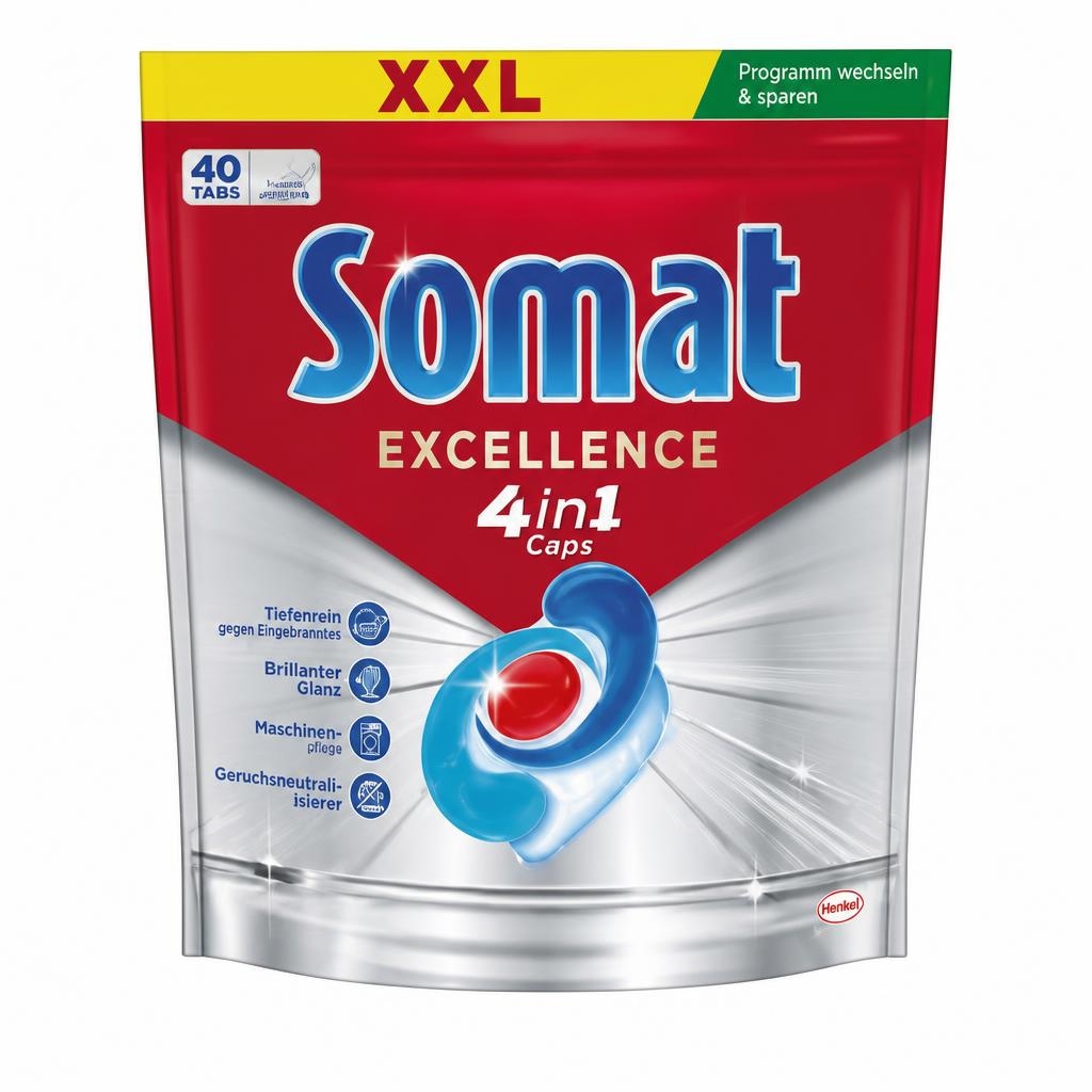 Somat Excellence 4u1 kapsule za strojno pranje posuđa 40 kom Akcija u trgovini Mueller