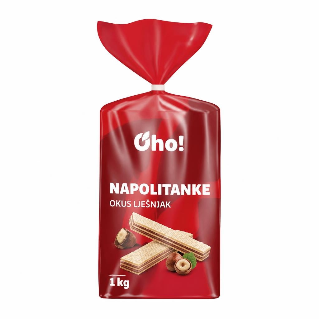 Oho! napolitanke kakao ili lješnjak 1 kg Akcija u trgovini Plodine