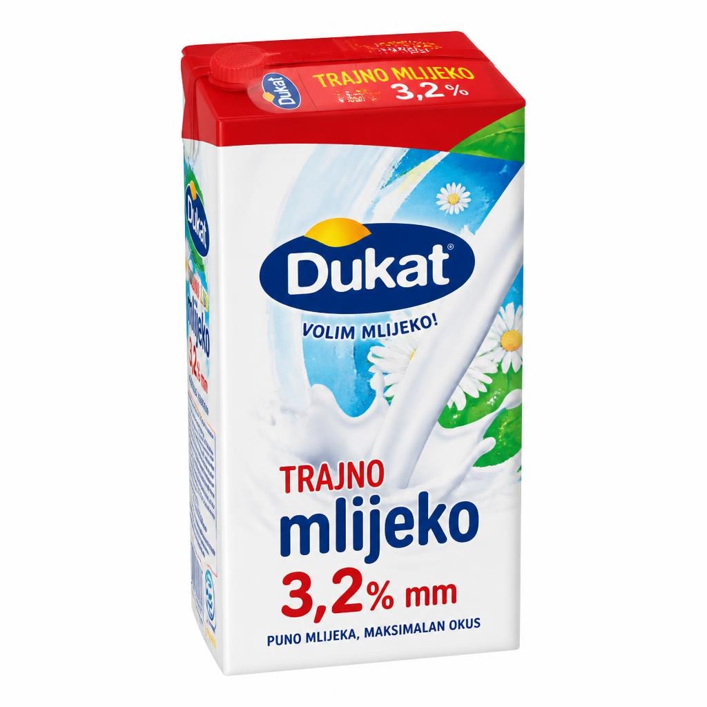 Dukat Trajno mlijeko 8 x 1 l Akcija u trgovini Plodine