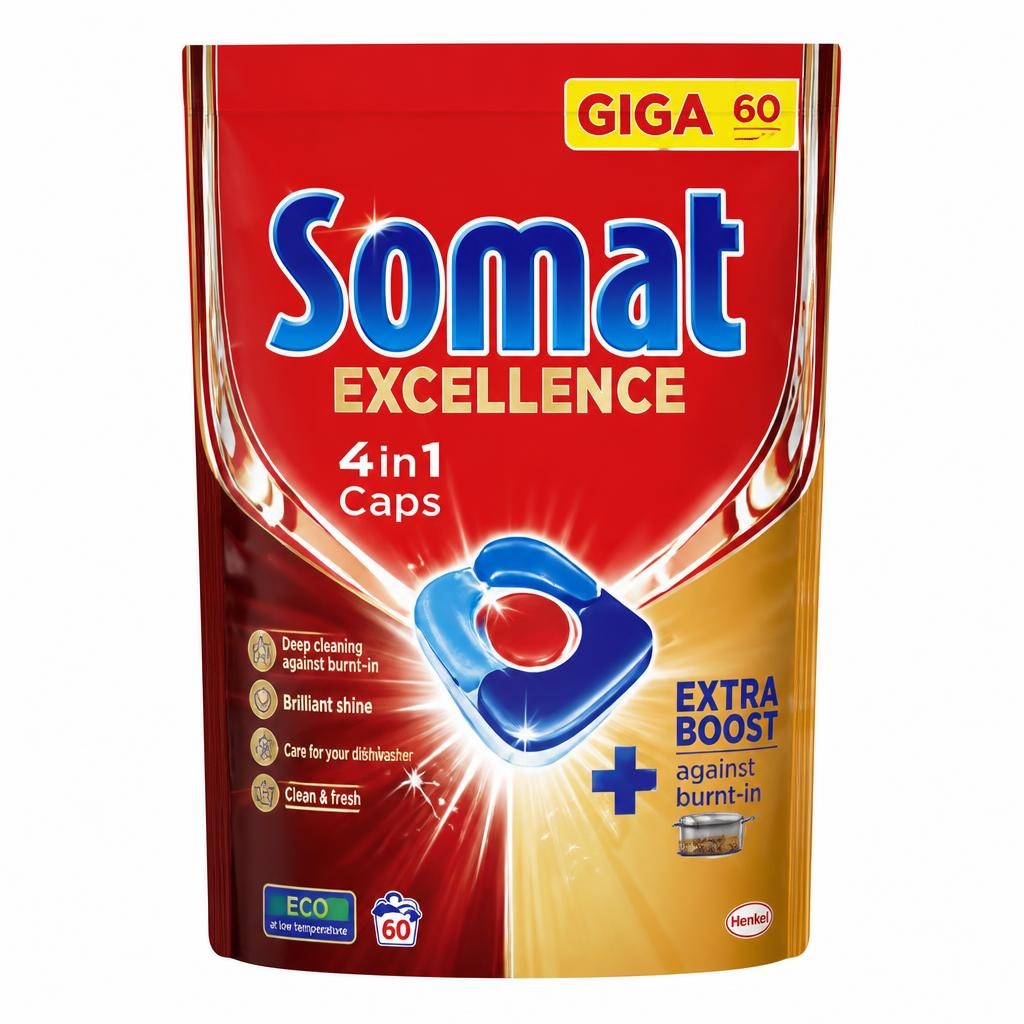 Somat Excellence Deterdžent za strojno pranje posuđa 54 kom ili 60 kom ili 2 x 684 ml - Akcija u trgovini Ribola